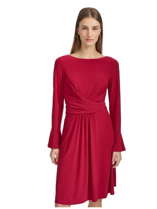Harper Rose Dresses & Skirts - Harper rose women’s Wine bell Long-Sleeve Twist-Waist wrap Midi Dress boat neck